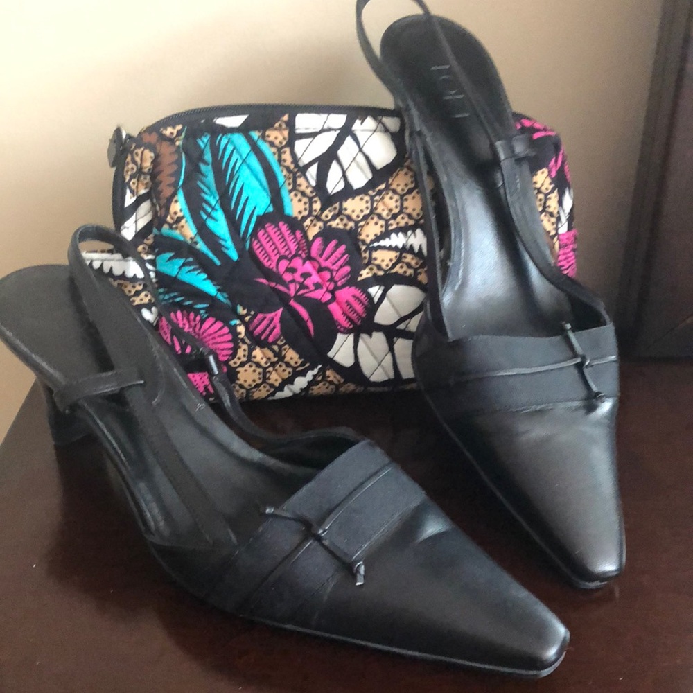 Ann Taylor Black Slingback Heels